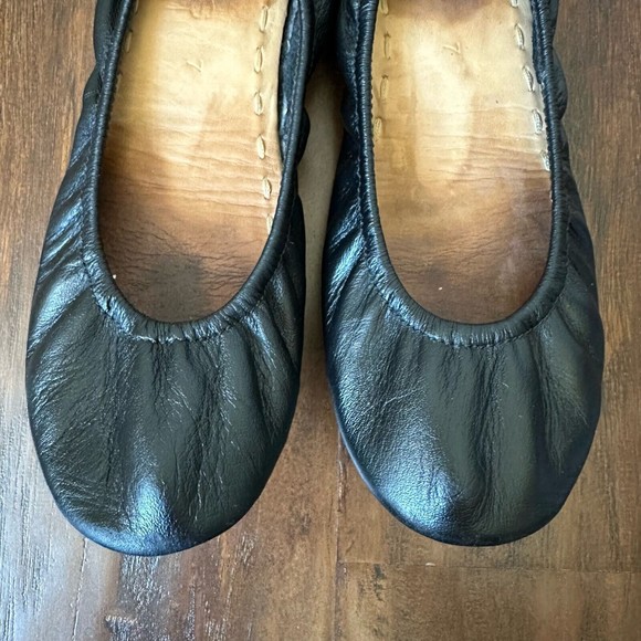 TIEKS by Gavrieli Slip-On Ballet Flats in Black Leather Foldable - Picture 3 of 9